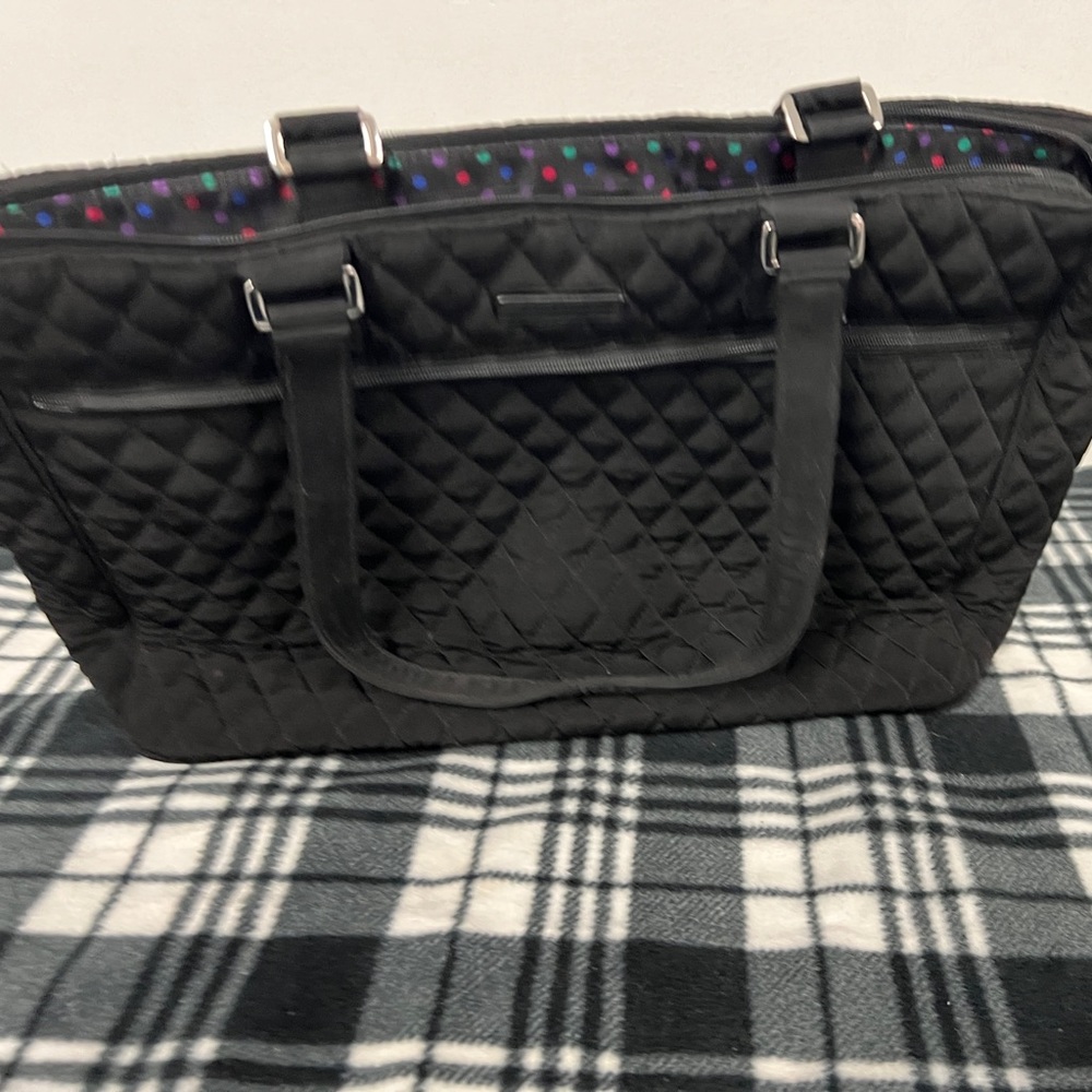 Vera Bradley black quilted laptop bag